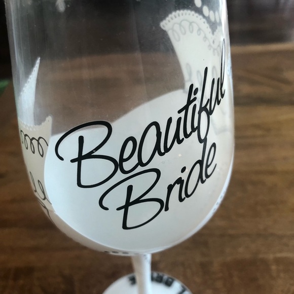 Hand painted Beautiful Bride wine glass - Picture 4 of 6